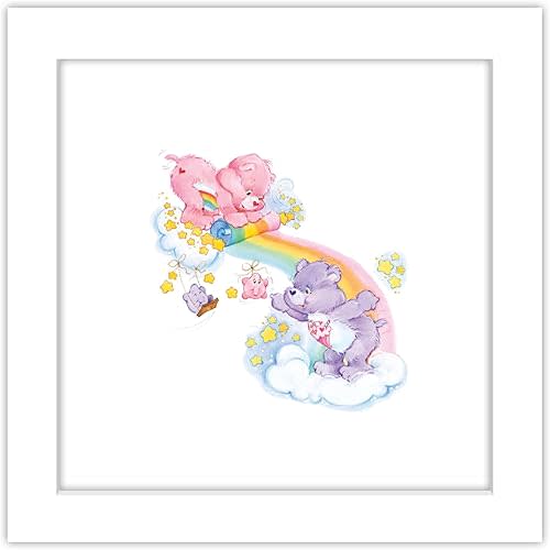 Trends International Gallery Pops Care Bears - Heritage Care Bears Rainbow Wall Art Wall Poster, 12.00" x 12.00", White Frame Version