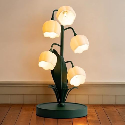Lily of The Valley Lamp, Green Flower Lamp for Home, 3 Color Adjustable Cute Bedside Night Light for Bedroom Dorm Living Room Office Home Decor (Green)​​