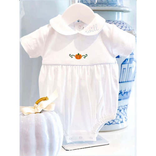 Classic Pumpkin Pima Noah Bubble, White - Milly Marie Pima | Maisonette