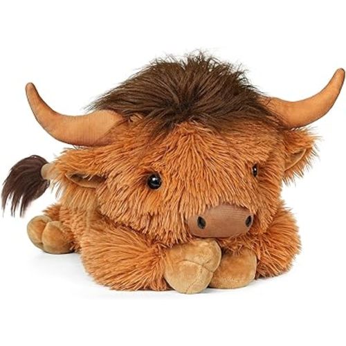 Weighted Highland Cow Stuffed Animals, 4.2 Lbs Weighted Highland Cow Plush for Kids & Adults, 21.6 Inch Large Cattle Pillow Toy Gift for Christmas Birthday Gift