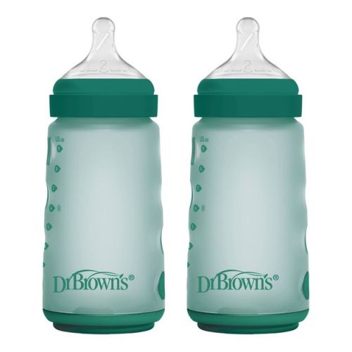 Dr. Brown's Silicone Baby Bottles - Green - 9 fl oz/2pk