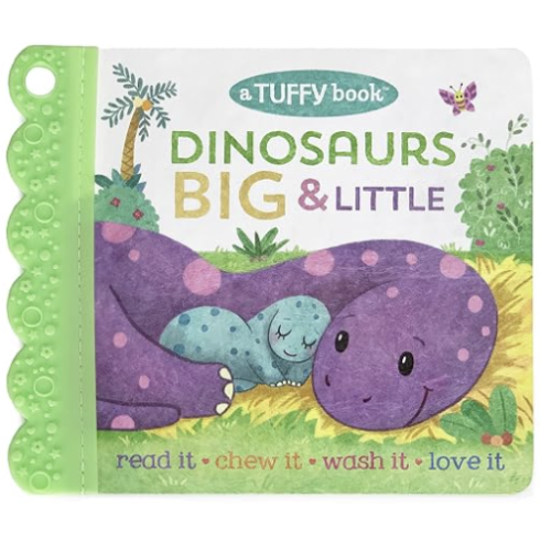 Tuffy Dinosaurs Big & Little (an Opposites Book) - Washable, Chewable, Unrippable Pages With Hole For Stroller Or Toy Ring, Teether Tough, Ages 0-3 (A Tuffy Book)