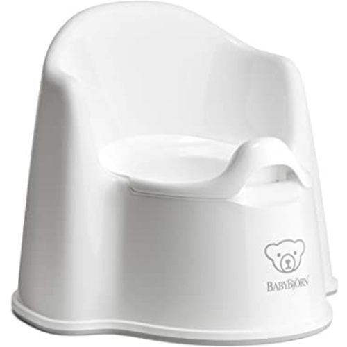 BabyBjörn Potty Chair, White/Gray | Potty Training Toilet, Easy-to-Clean, Removable Inner Potty, Non-Slip