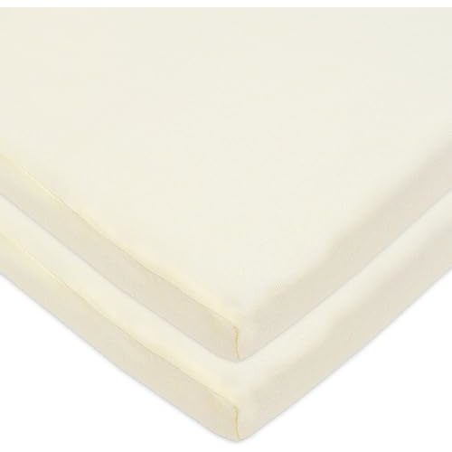 American Baby Company 2 Pack 100% Natural Cotton Fitted Cradle/Bassinet Sheets 36" x 18" - Soft, Breathable & Hypoallergenic Bed Sheets, Ecru, Neutral for Boys & Girls