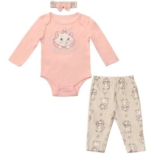 Magic Threadz Disney Clothes Baby Girls Bodysuit, Pants & Headband Set – Minnie Mouse, Bambi, Marie & Tinkerbell (0–9M)