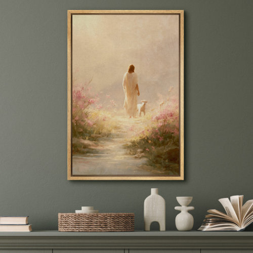 IDEA4WALL Religious Jesus and Lamb Canvas Wall Art - Gentle Spiritual Artwork for Nursery or Meditation Room | Wayfair