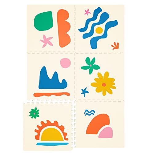Lillefolk Baby Foam Play Mat - Baby Play Mat Floor Tiles for Kids Puzzle Piece Floor Mat - Foam Baby Mat for Floor Play Mats - Babies & Toddlers Non Toxic Play Mat for Baby Tummy Time Mat 6x4ft Melita