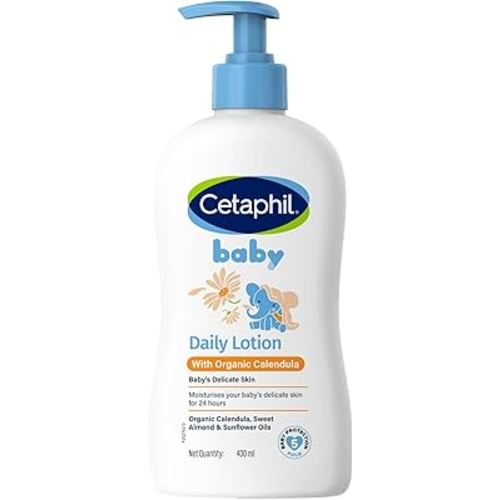 Baby Daily Lotion with Organic Calendula |Vitamin E | Sweet Almond & Sunflower Oils |13.5 Fl. Oz