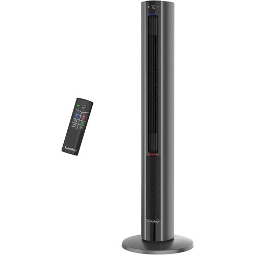 Lasko Oscillating All Season Tower Fan and Space Heater in One for Home with Adjustable Thermostat, Overheat Protection, 4 Fan Speeds, 3 Heat Settings and Remote, 42 Inches, 1500W, Gray, FH515