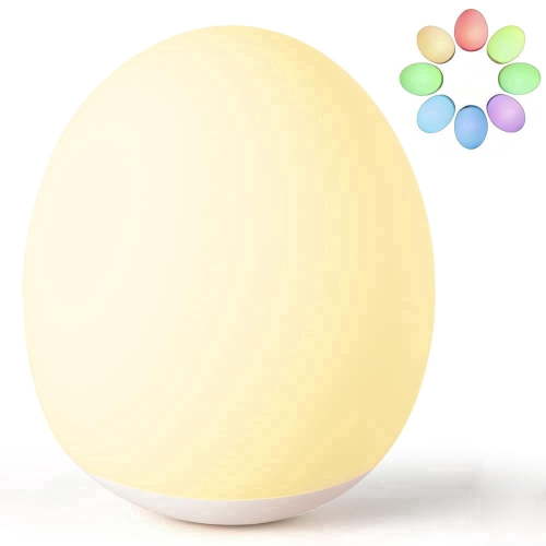 Night Light for Kids, 7 Colors Changing Egg Light for Nursery 30-Min Timer Rechargeable Nursery Night for Breastfeeding Kids Bedroom,BPA Free, Eye Caring, Soft