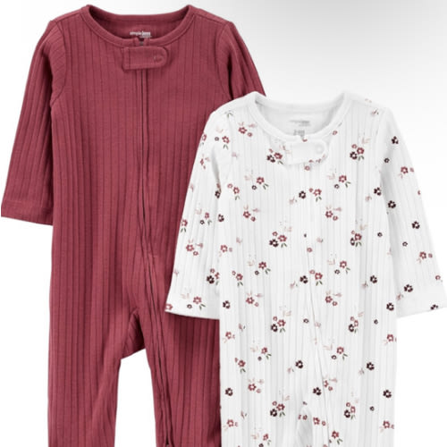 Simple Joys by Carter's Baby Boys' 2-pack 2-way Zip Textured Sleep and Play