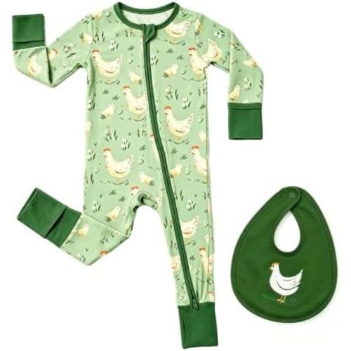 Leekalos Bamboo Sleepers for Baby Footie Pajama,2-Way Zipper Onesie 0-24M