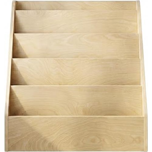 Humble Crew Kids Bookshelf, 5-Tier Front Facing Bookcase, Solid Wood Montessori Toddler Bookcase for Playroom, Bedroom & Reading Corner, 44” Wide