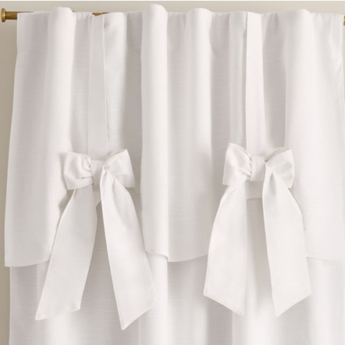 Evelyn Linen-Blend Bow Valance Blackout Curtain