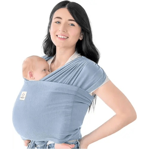 KeaBabies Baby Wrap Carrier Ring Sling - Easy to Wear, Adjustable D-Lite Baby Carrier Newborn to Toddler, Infant Carrying Shirt, Hands Free Bonding, Breathable Fabric Wearing Wrap (Powder Blue)
