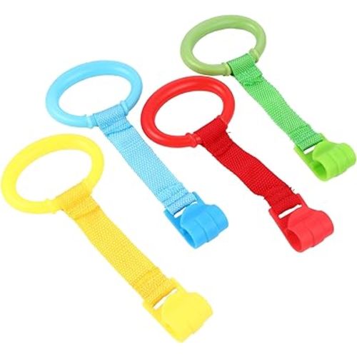 IMIKEYA 4Pcs Playpen Pull Up Rings for - Colorful Assistants for Standing and Walking Training