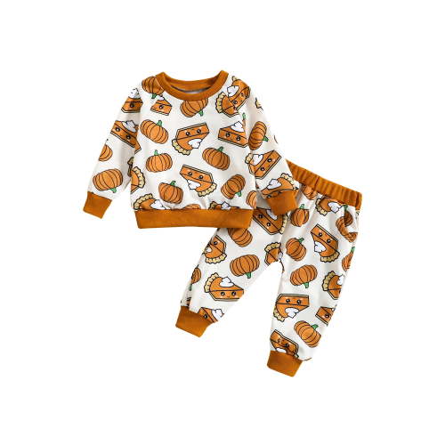 Spewahor Baby Girl Fall Clothes Long Sleeve Sweatshirts Elastic Waist Long Pants 2Pcs Halloween Outfit Set