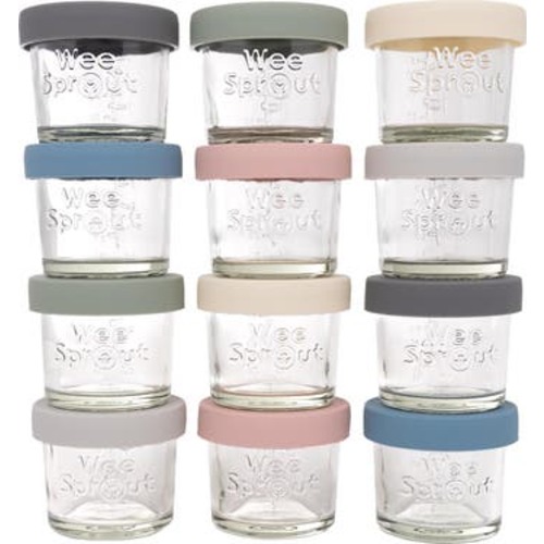 Glass Baby Food Storage Jars with Silicone Lids