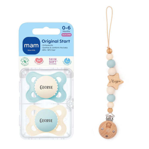 MAM Original Pacifier 0-6 Months & Matching Pacifier Clip