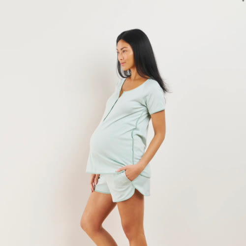 LAKE | Pima Cotton Pajamas | Maternity Shorts Set