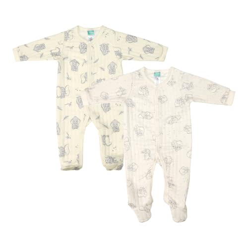 Magic Threadz Disney Clothes Baby Boys 2-Pack Quilted Footed Coveralls Mickey Mouse, Winnie the Pooh and Dumbo (0/3M-6/9M)