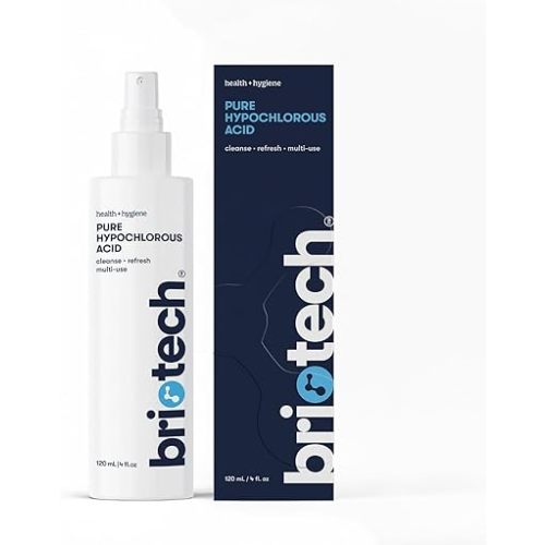 BRIOTECH Pure Hypochlorous Acid Spray and Cleanser, Original Premium HOCl Topical Solution, Multi-Purpose Cleaner, Family Approved & Pet Friendly, 4 fl oz
