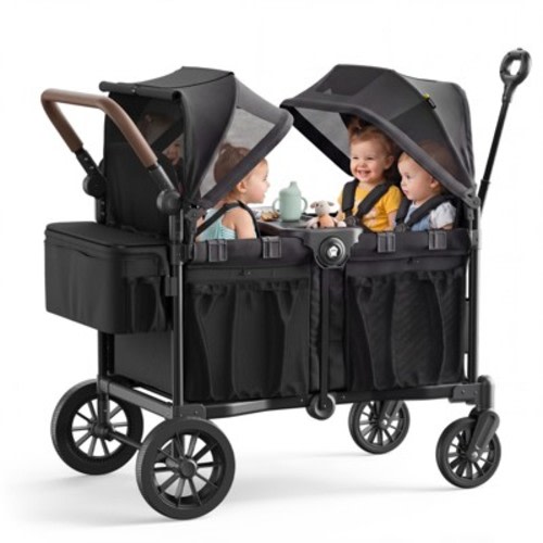 Mamazing 4 Seater Wagon Stroller for Kids with 66 lb Spacious Storage with 5 Seating Modes Adjustable UPF50+ Canopies