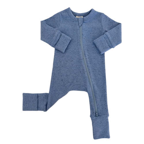 Blue Speckle / 2-Way Zip Romper – SpearmintLOVE
