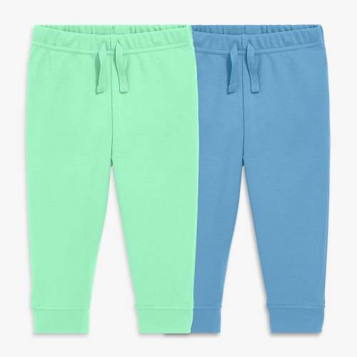Newborn Baby organic pant 2-pack - Cornflower / clover