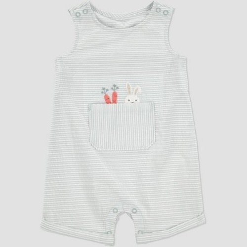 Carter's Just One You® Baby Striped Bunny Jumpsuit - Green 9M