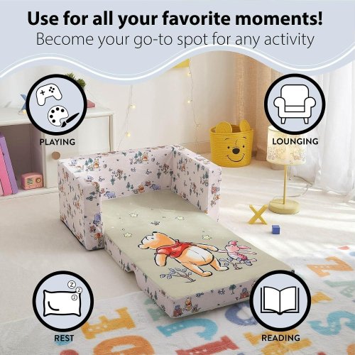 Disney Winnie The Pooh Flip Open Foam Chair,Expandable Sofa