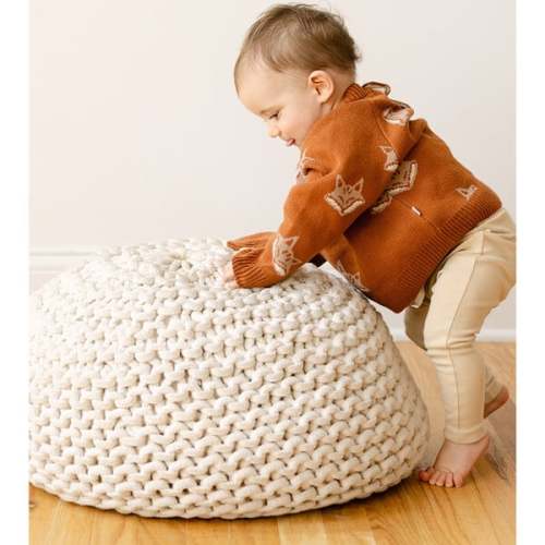 Organic Fox Knit Sweater, Mocha Bisque - Dear Hayden | Maisonette