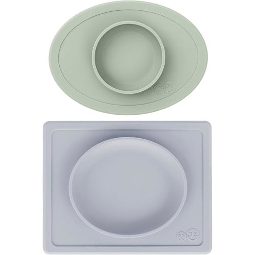 ezpz Tiny Plate + Tiny Bowl - baby essentials plate and bowl set