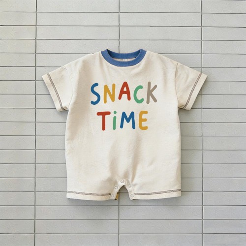 SNACK TIME Baby Colorblock T-shirt Romper
