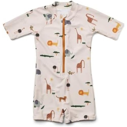 Boys One Piece Swimsuit Whale Dolphin Bathing Suit Zipper Rash Guard Kid Short Sleeve Swimwear Shark Beach Wear UPF50+