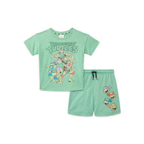 Teenage Mutant Ninja Turtles Baby and Toddler Boy Short Sleeve Graphic Tee and Matching Shorts Set, 2-Piece, Sizes 0/3M-5T