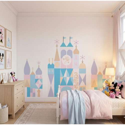Etsy - Pastel Castle Wall Decals, Peel and Stick Wall Stickers, Girls Room Decor, Playroom Wall Art, Birthday Gift, Disney Wall Art