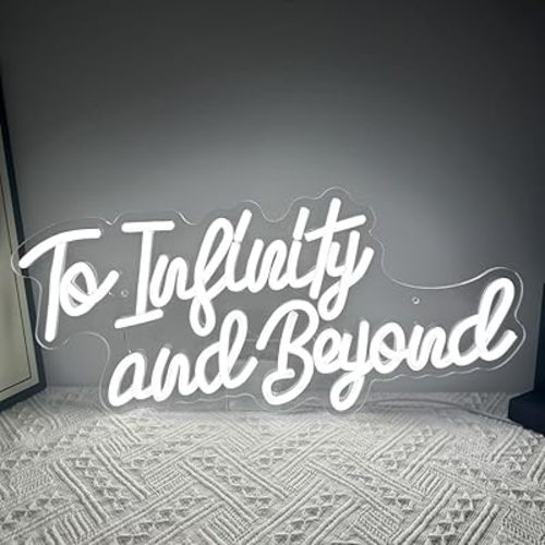 To Infinity and Beyond Neon Sign, Led Light Neon Signs for Wall Decor,Anime To Infinity and Beyond Neon Lights for Bedroom Men Cave Party Decor, Birthday Christmas Gifts for Boys and Girls