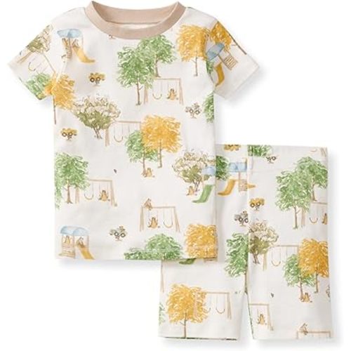 Burt's Bees Baby Girls' Pajamas, 2-Piece Long Sleeve Tee and Pants Organic Cotton PJ Set