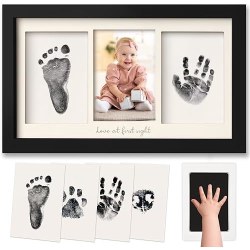Inkless Hand and Footprint Kit, Boy Girl Newborn Keepsake (Onyx Black)