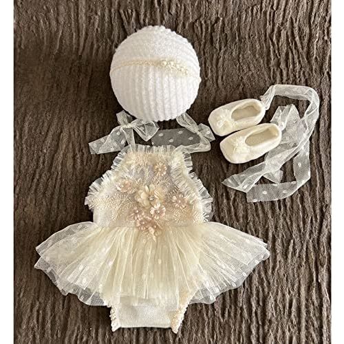 Zeroest Newborn Photography Prop Outfits Girl Lace Outfit Set Baby Girl Photo Shoot Infant Princess Photos Costume