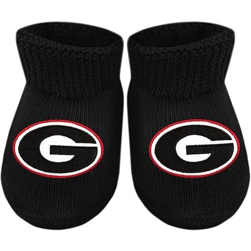 Creative Knitwear College Baby Bootie Sock - Team Logo, Multiple Colors, for Boys & Girls (Newborn - 6 Months)