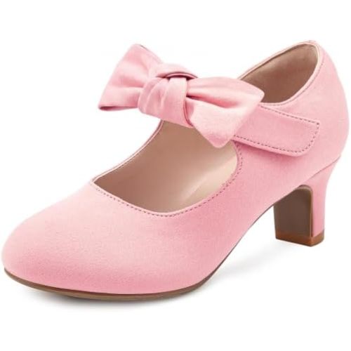 Motasha Girls Dress Shoes Bow Mary Jane Shoes Little Big Girls Heels Pumps