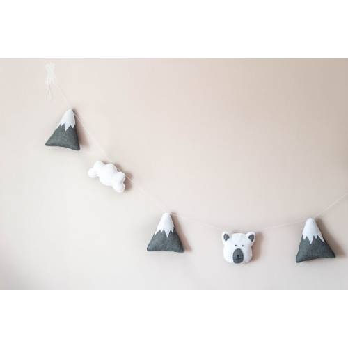 Felt Garland Woodland Nursery Softie Mountain Mountain Peaks - Etsy