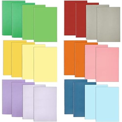 24 Pack Mini Notebook Bulk, 3.5x5 Inches Colorful Pocket Notebooks 36 Lined Page Soft Cover Small Journal for Kids Tiny Kraft Mini Notepad for Party Favors Church Gifts Quick Notes Writing Drawing