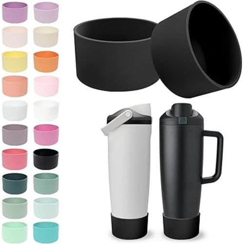2Pcs Silicone Boots for 30oz & 40oz Owala Bottles Sway & Tumblers – Non-Slip, Scratch-Resistant, Stability Enhancer for Owala Accessories, Available in 12 Colors(Midnight Black)