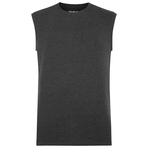 Bigdude Plain Sleeveless T-Shirt Charcoal