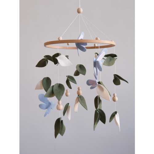 Woodland Baby Mobile – Green Felt Crib Decor Nature Nursery