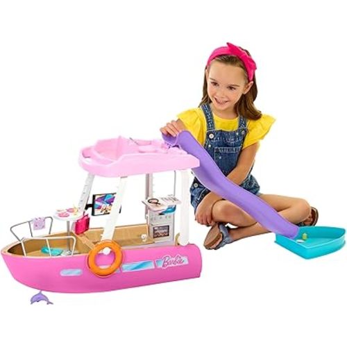 Barbie Dream Boat Playset with 20+ Ocean-Themed Accessories Sized to Fashion Dolls Including Pool, Slide & Dolphin