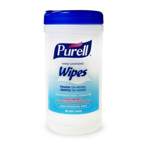 Purell Canister Wipes Refreshing Hand Sanitizer - Fresh Scent - 40ct: Paraben-Free, Alcohol-Free, Benzalkonium Chloride